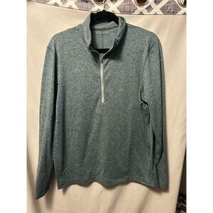 lululemon Men's Soft Jersey Half Zip Green Size Medium